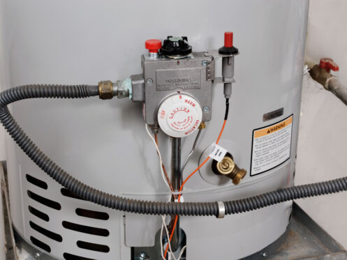 Water temperature controls on a hot water heater